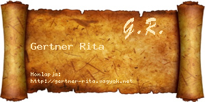 Gertner Rita névjegykártya