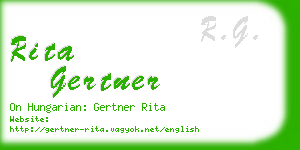 rita gertner business card